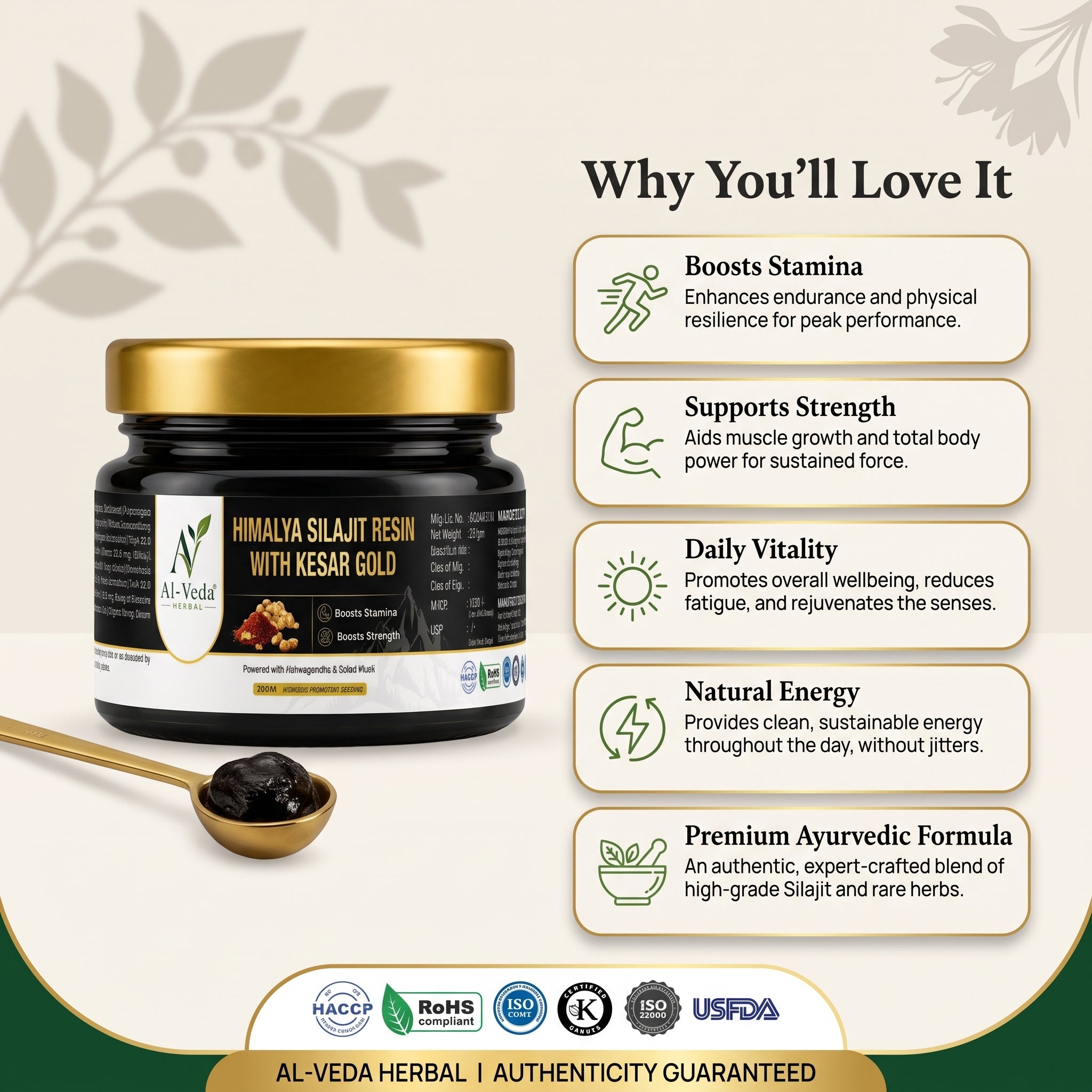 Herbal Shilajit Resin with Kesar Gold