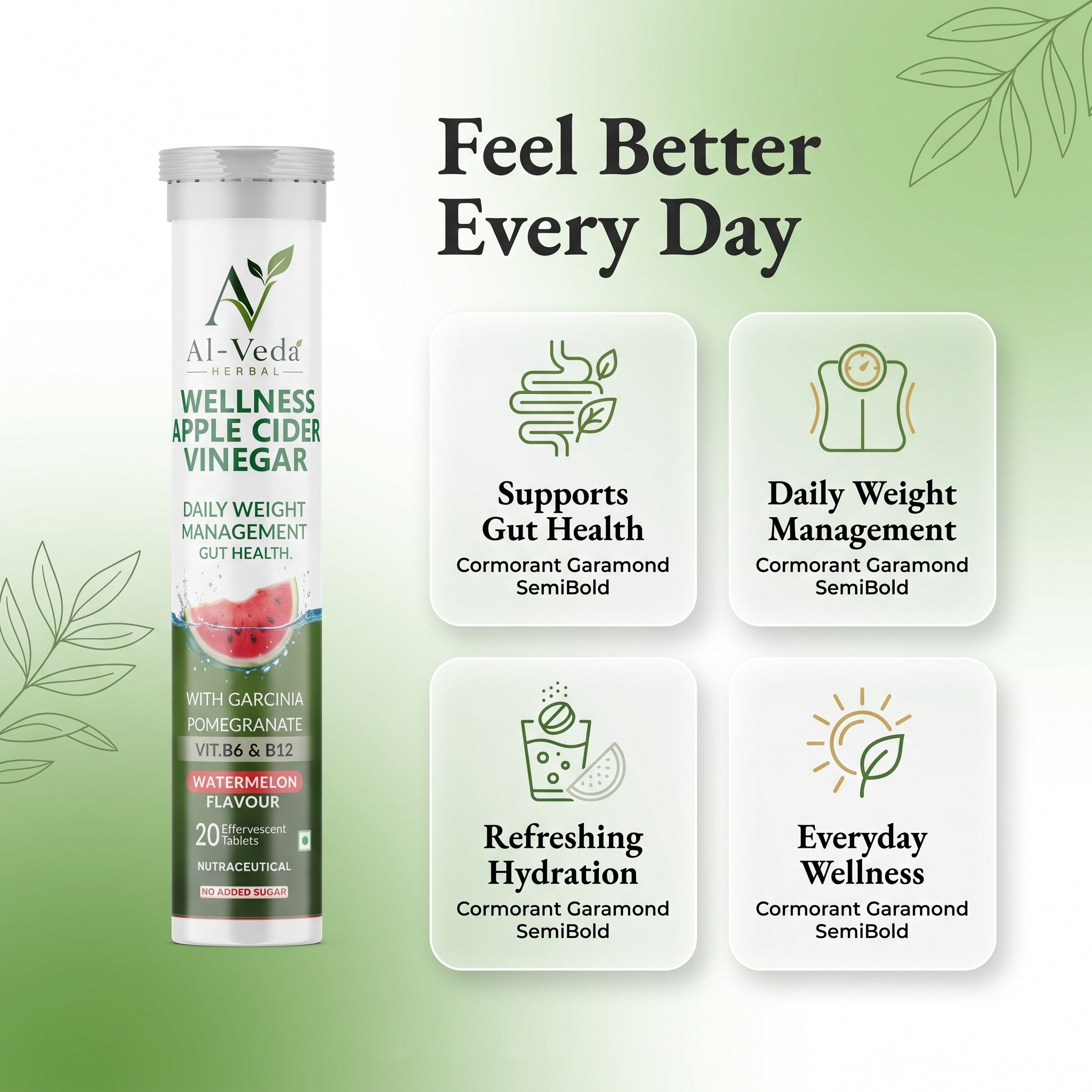 Al-Veda Wellness Apple Cider Vinegar Effervescent Tablets