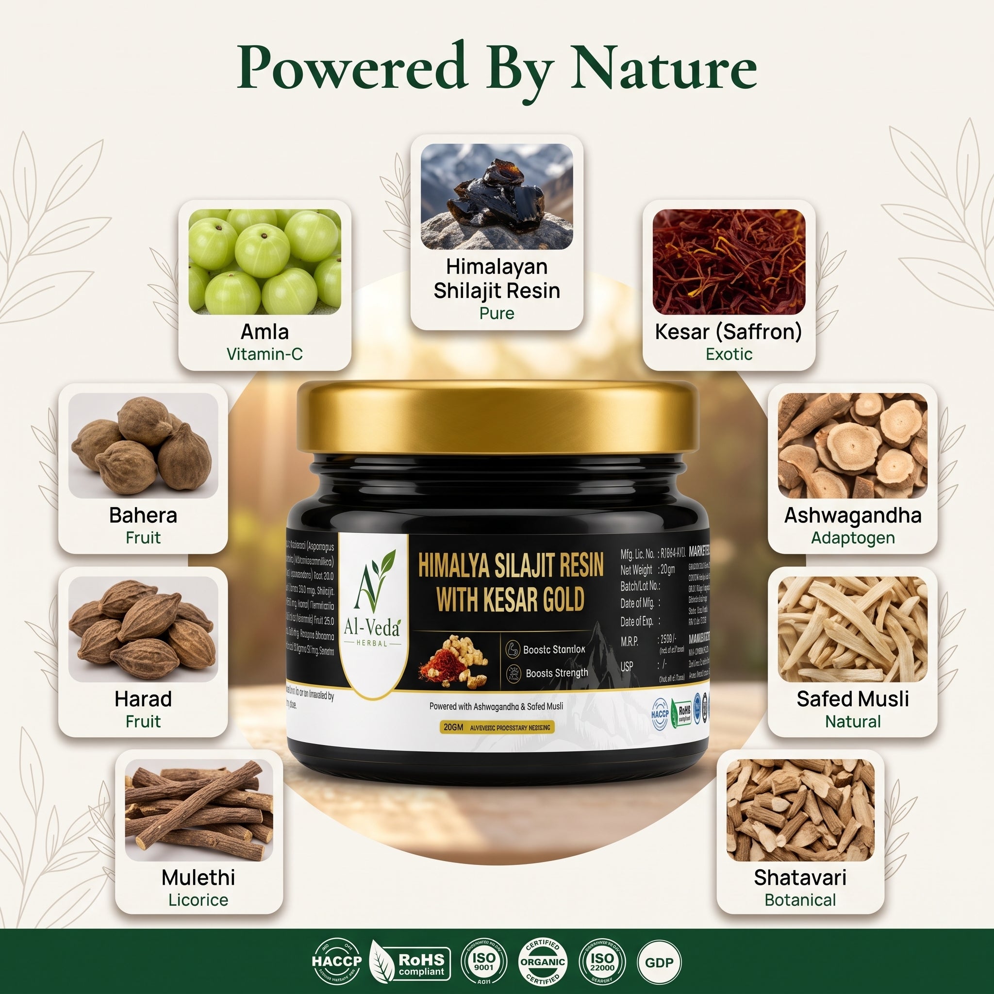 Herbal Shilajit Resin with Kesar Gold