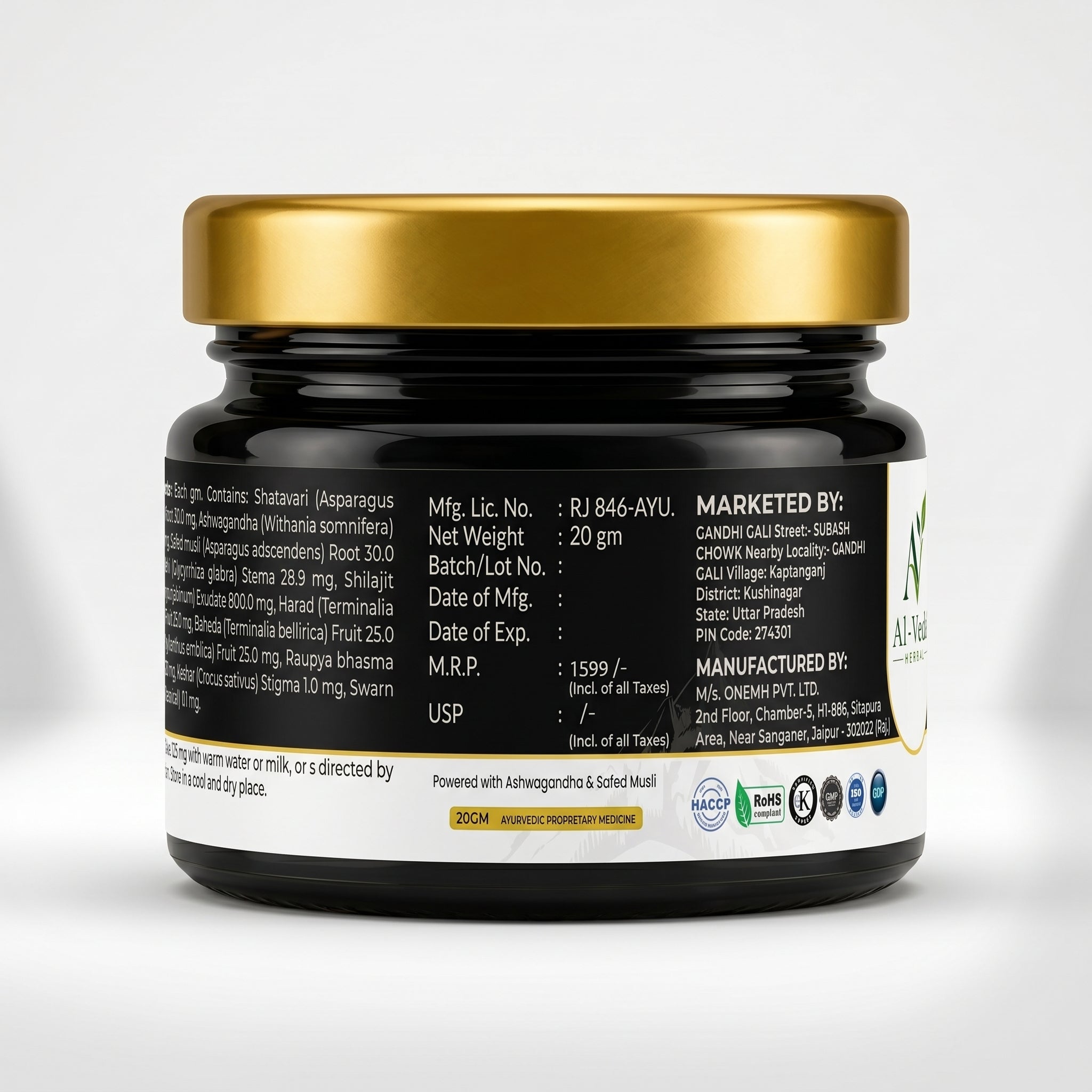 Herbal Shilajit Resin with Kesar Gold